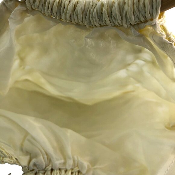 Vintage Style GaBaangs Handbag Beige Woven Macramé Sequin Details Bamboo Handles - Picture 8 of 8